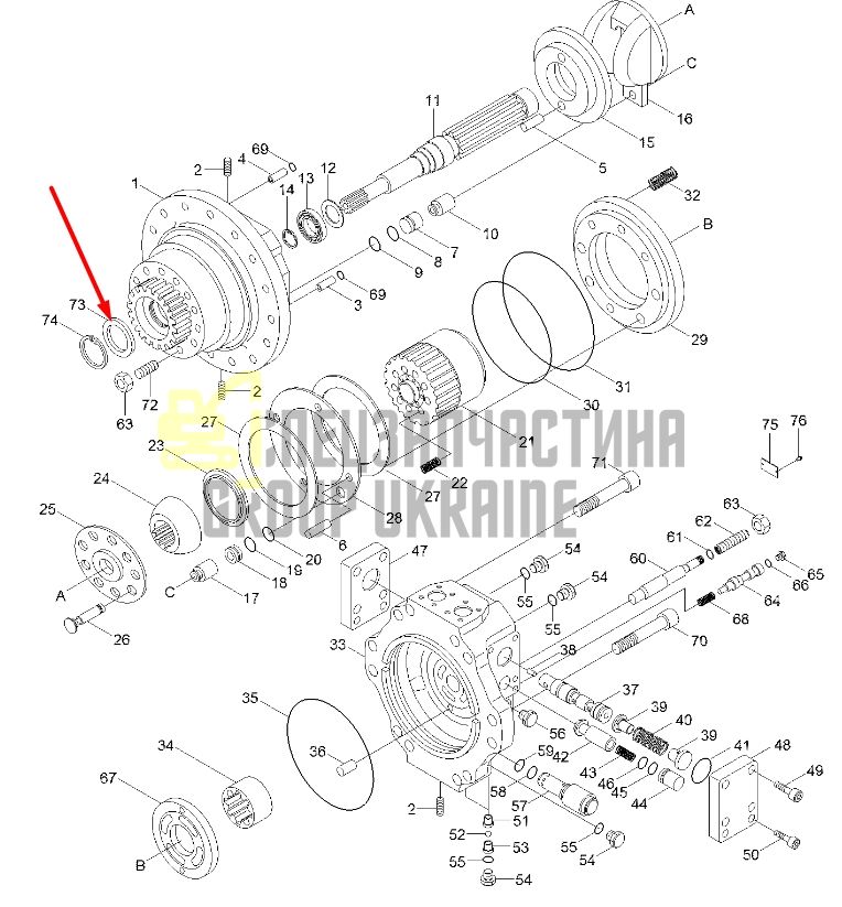 XKAY-00274 Сальник гідромотора ходу HYUNDAI R250, R290, R320