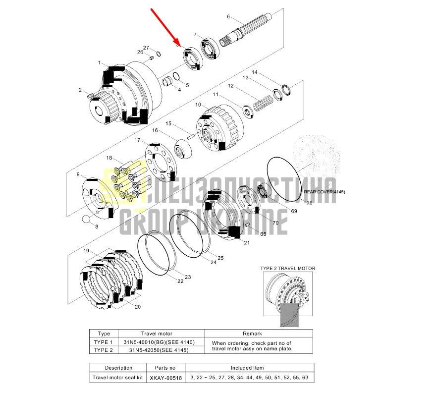4212841 Сальник гідромотора редуктора ходу екскаватора Hitachi EX100