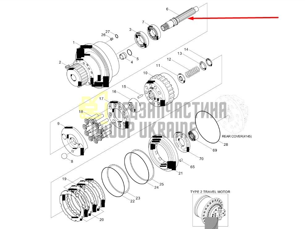 XKAY-00448 Вал гідромотора Hyundai