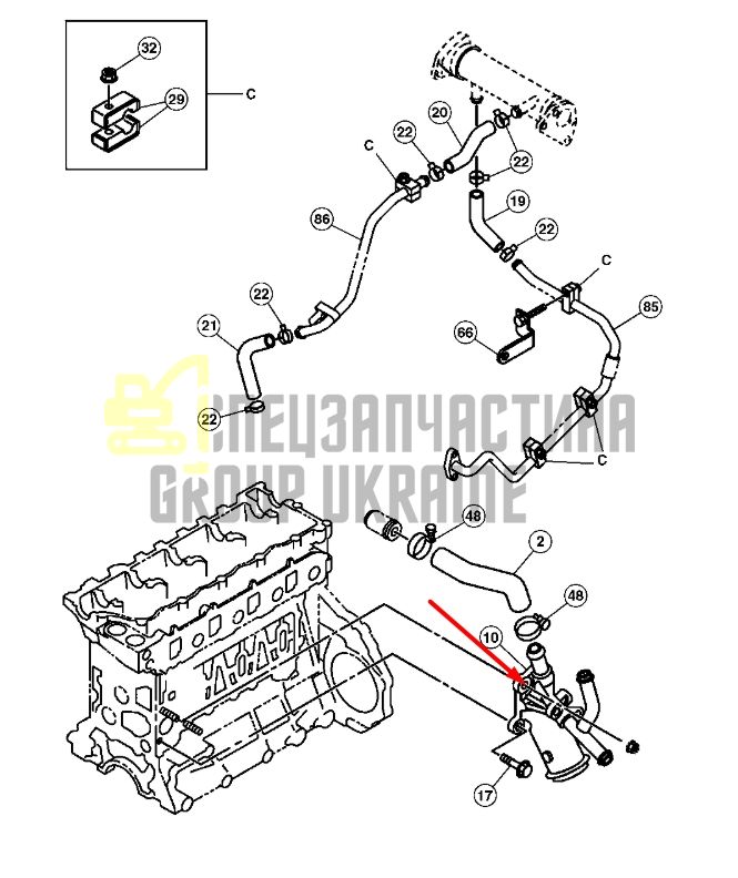 Купити ISUZU 8981669971 Патрубок розвідний системи охолодження ДВС для 4HK1
