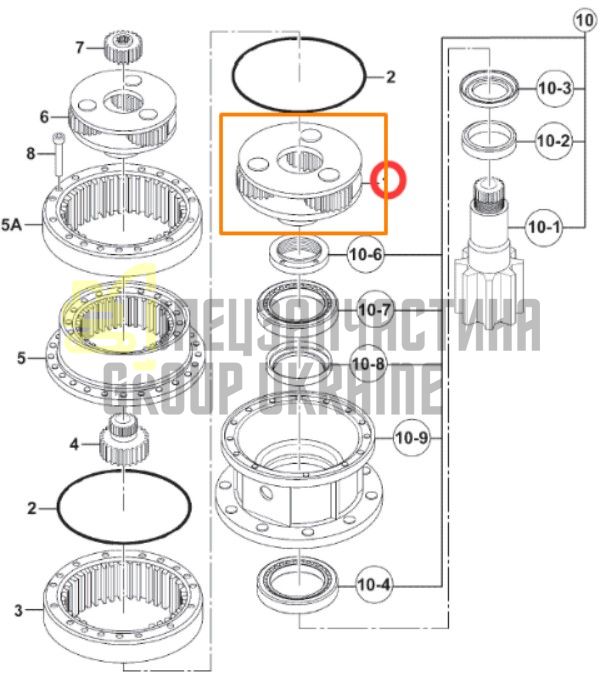 05/903860 Друга планетарна передача редуктора повороту JCB JS220