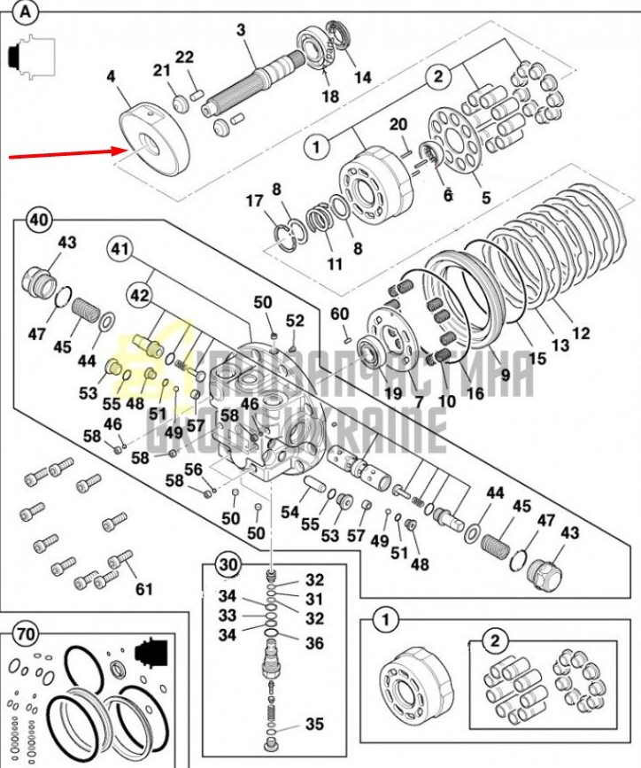 JCB 332/E6493 Поворотна плита JS115