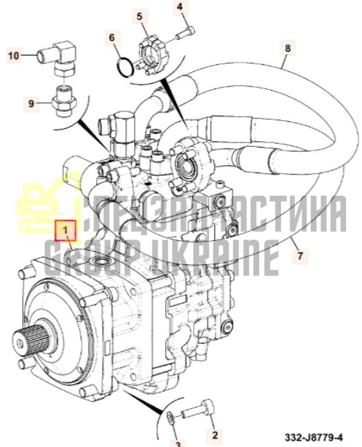 JCB 332/J8787 Гідромотор ходу JS130W, JS145W