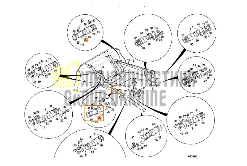 JCB 811/50572, 332/W0119 Палец стрелы 65mm x 139mm