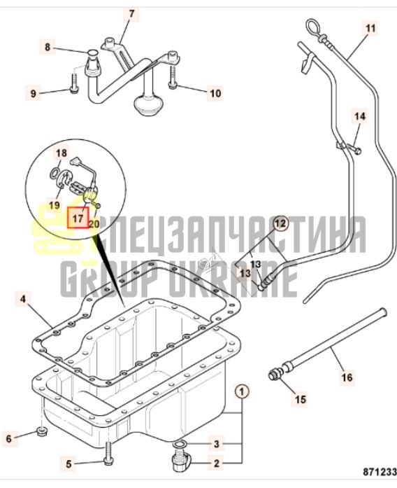 JCB 701/80561 Датчик рівня масла