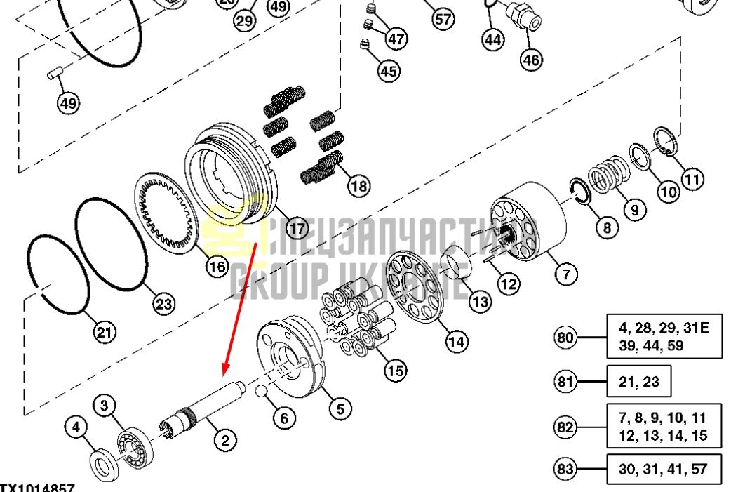 0799701 Вал гідромотора ходу JOHN DEERE