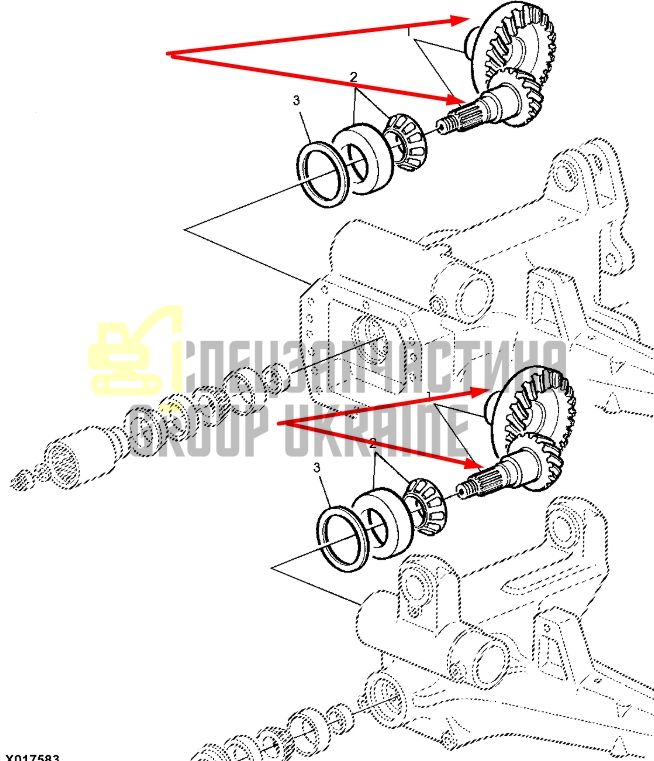 John Deere AL110348 Головна (конічна) пара Z=12/32