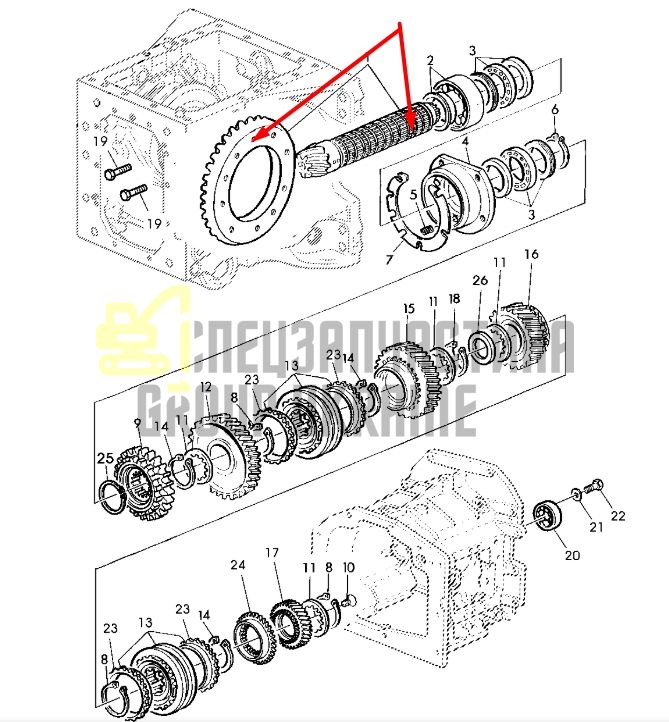 John Deere AL204388 Головна (конічна) пара Z=9/37