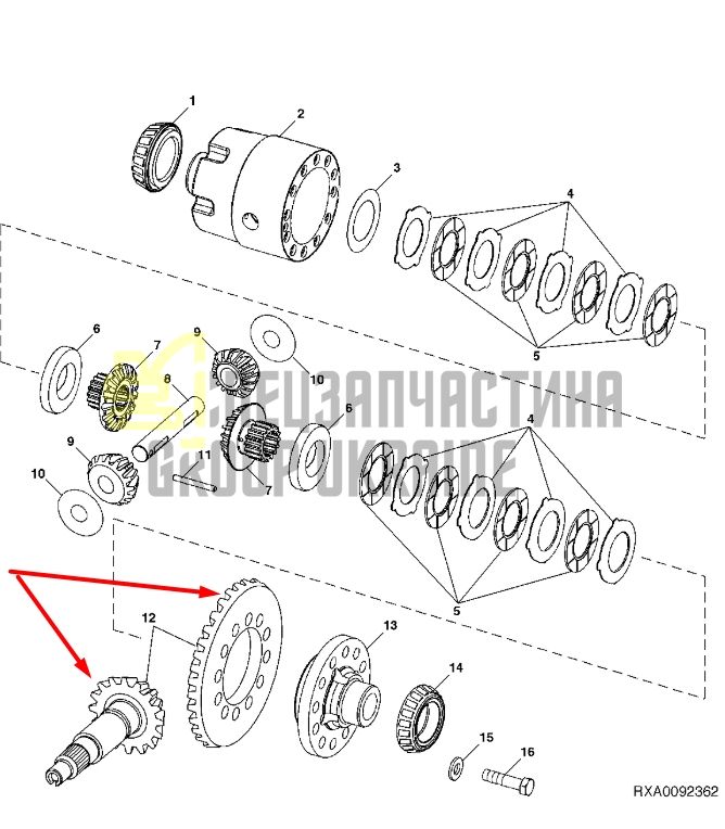 John Deere RE206076 Головна (конічна) пара Z=13/30