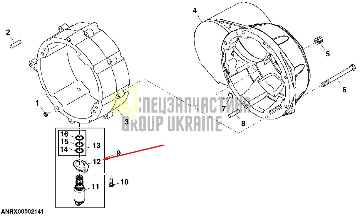 John Deere RE211156 Електромагнітний клапан для 9120, 9230