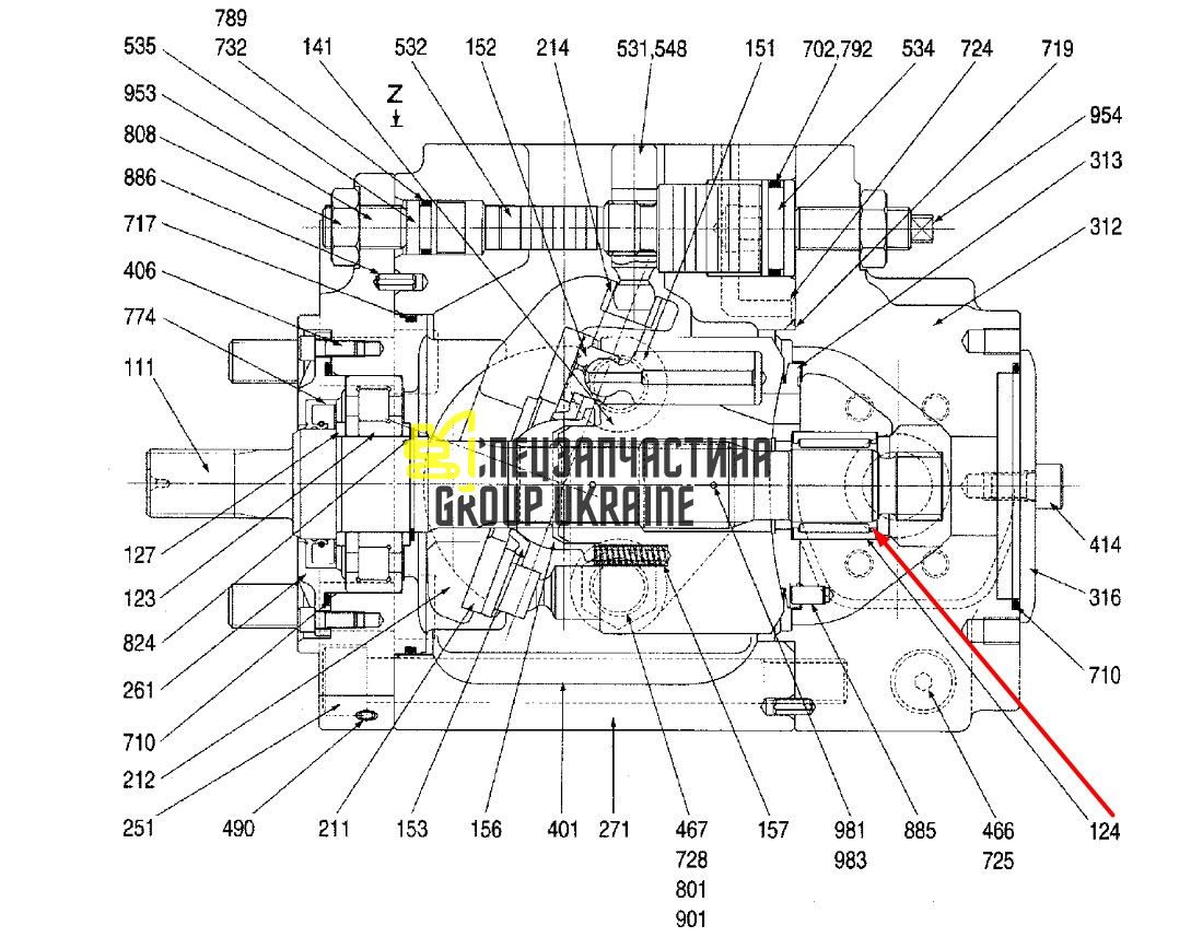 Підшипник голковий Kawasaki K5V80 PAJ502601 Hyundai