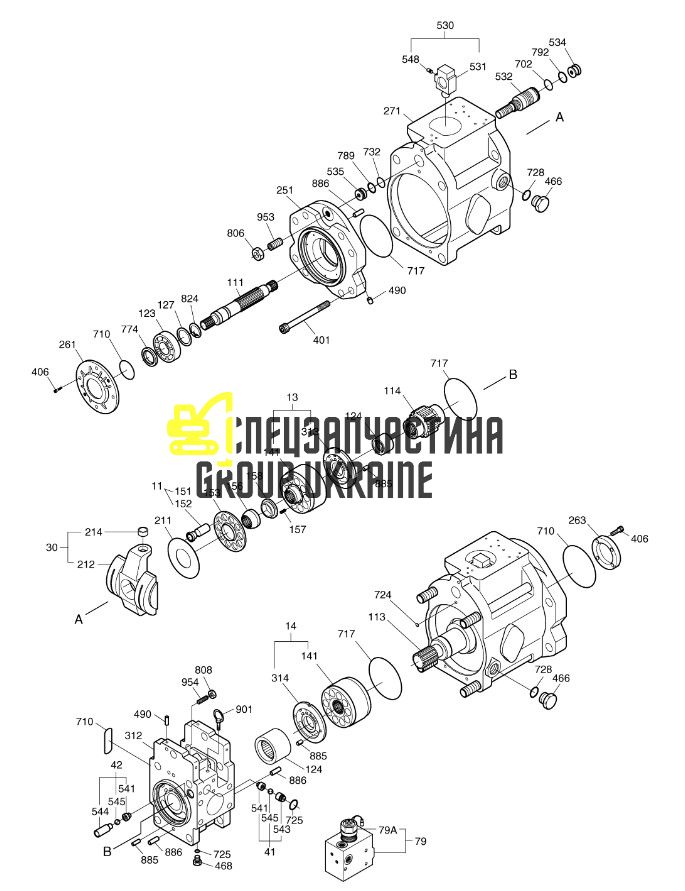 Кришка гідравлічного насоса Kawasaki K3V112DTP 129993 Handok