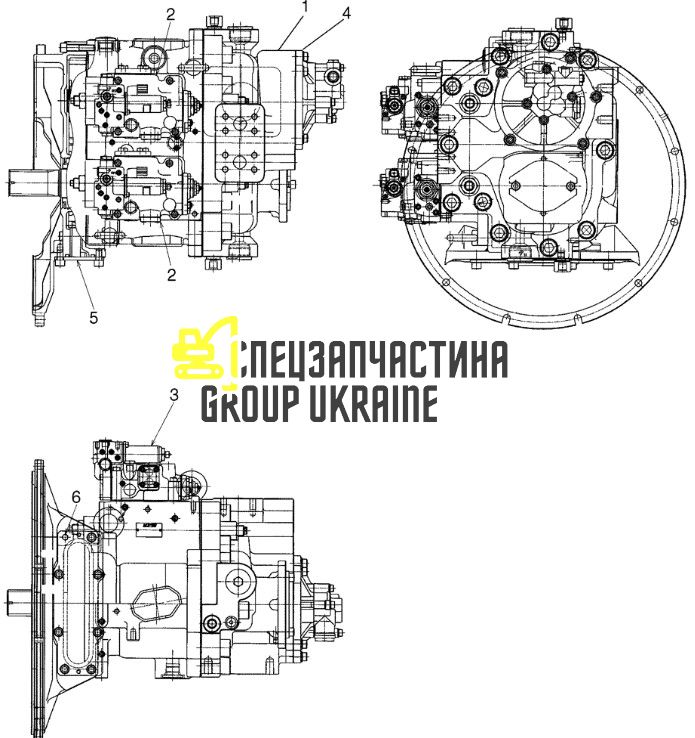 Насос шестерний Kawasaki K5V200 LS10V00018F1 Handok