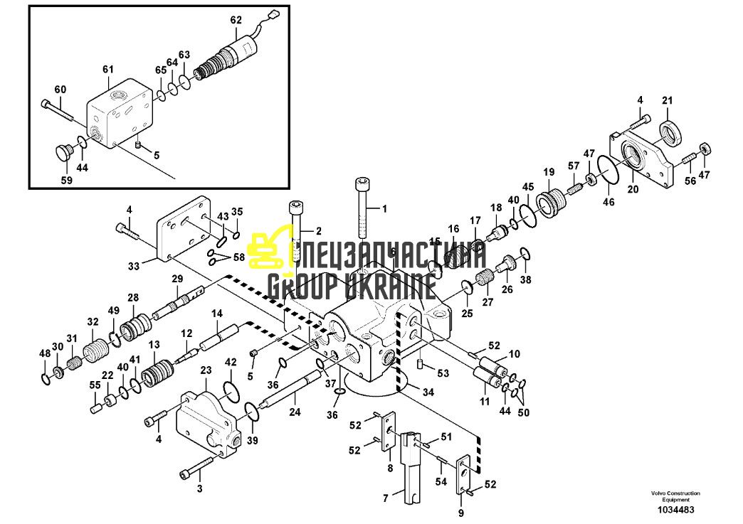 Регулятор гідравлічного насосу Kawasaki VOE14535543 Handok