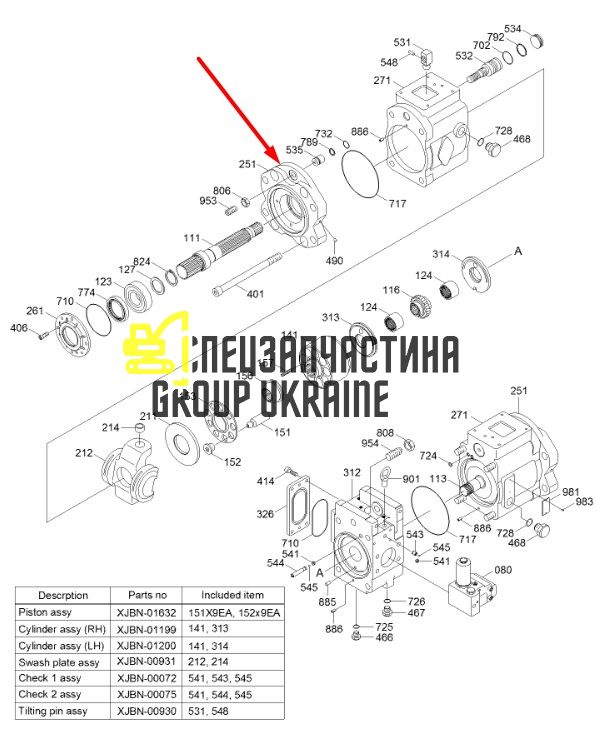 Поворотна плита та супорт Kawasaki 0772701-0820420 O150.0 Handok