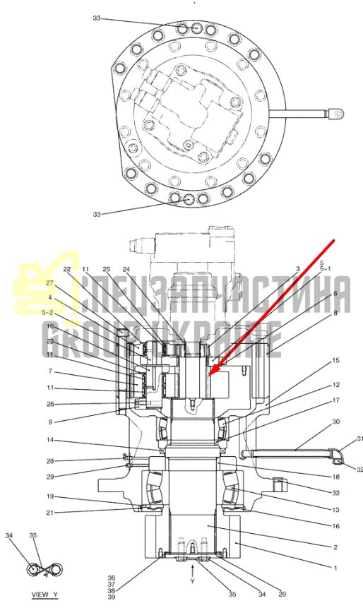 LC32W01017F1 Водило (перша планетарна передача) у зборі Kobelco SK350-8, SK350-9