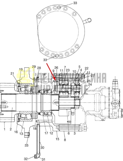 LC32W01023P1 Водило (друга планетарна передача) у зборі Kobelco SK350-8