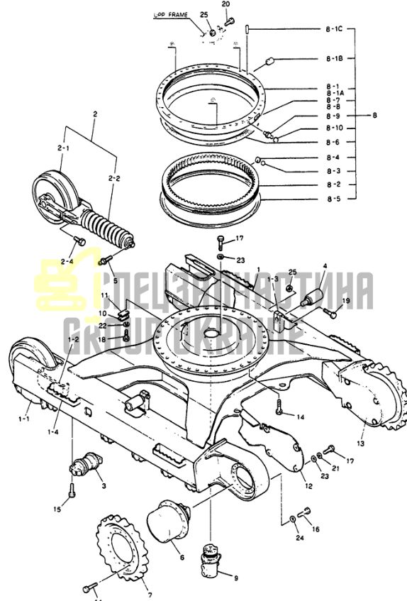 Kobelco LP54D00001F1 Натягувач гусениці для SK130, SK120