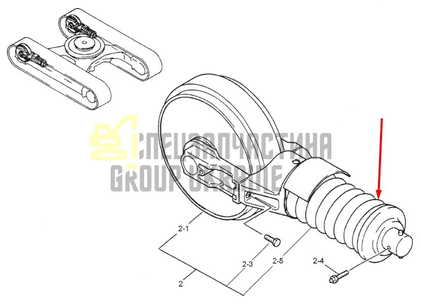 Kobelco LQ54D00010F1 Натягувач гусениці для SK260
