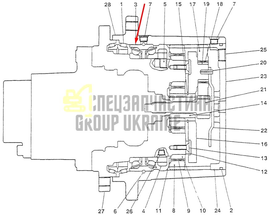 Радіальний підшипник PV15V00005S003 для редуктора KOBELCO SK025