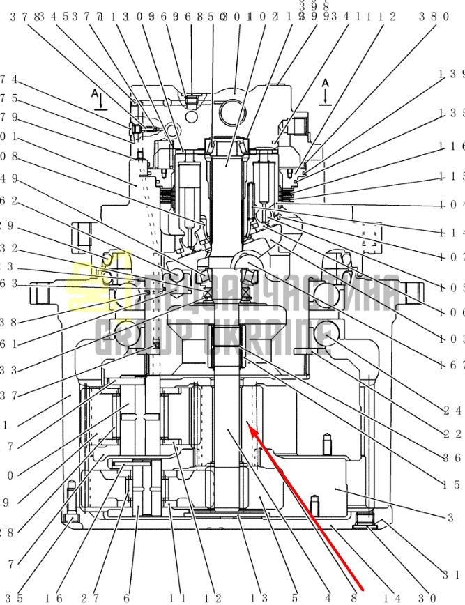 YN15V00037S008 Сонячна шестерня Kobelco SK170-9, SK210DLC-8