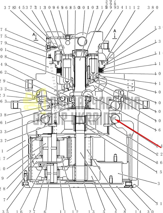 YN15V00037S024 Підшипник редуктора ходу Kobelco SK170-9, SK210DLC-8