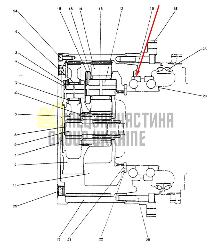 Головний підшипник YN53D00004S019 для спецтехніки KOBELCO SK210