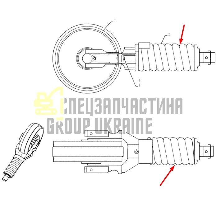 Kobelco YN54D00027F1 Натягувач гусениці для SK210