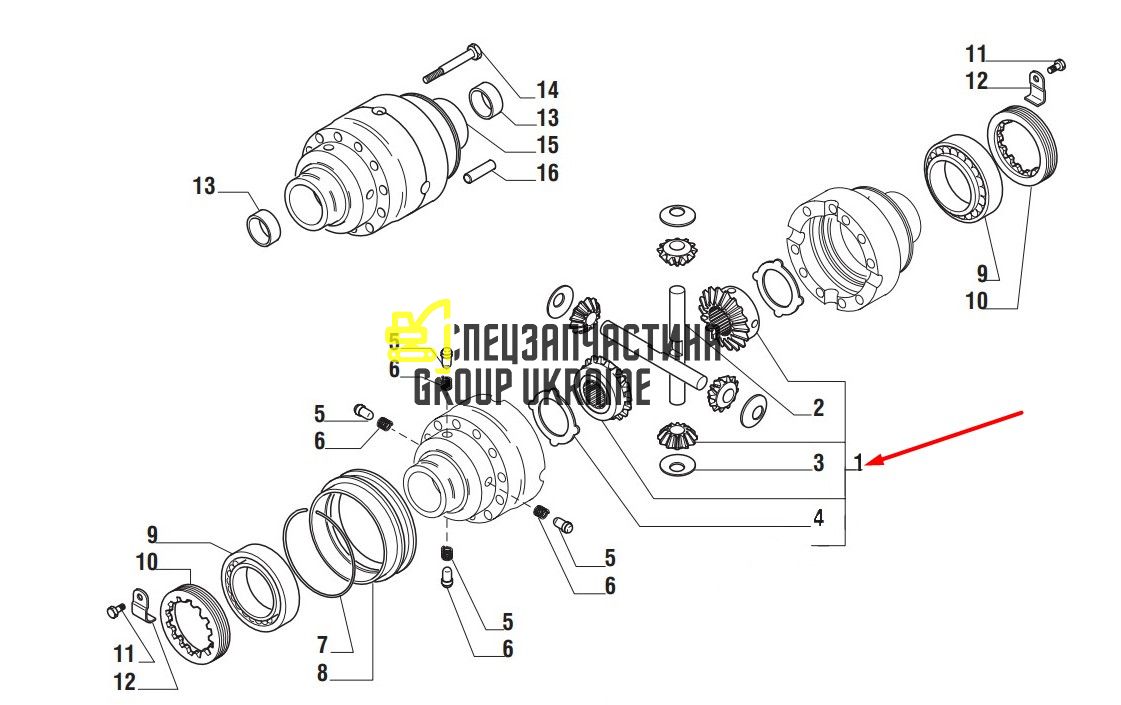 CA0066148 (066148) Ремкомплект диференціала Komatsu WB93/97-S/R