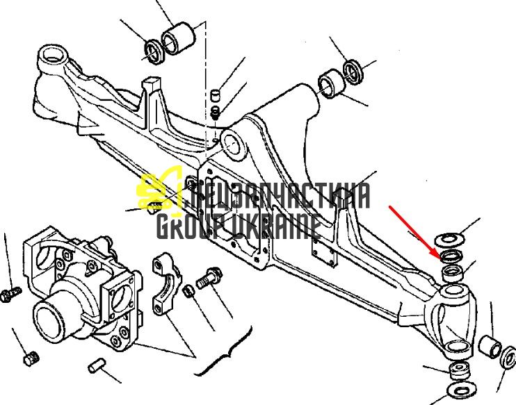CA0131265 (84990259, 144611A1, 131265, 11709398) Шайба шворня Komatsu WB93/97-S/R