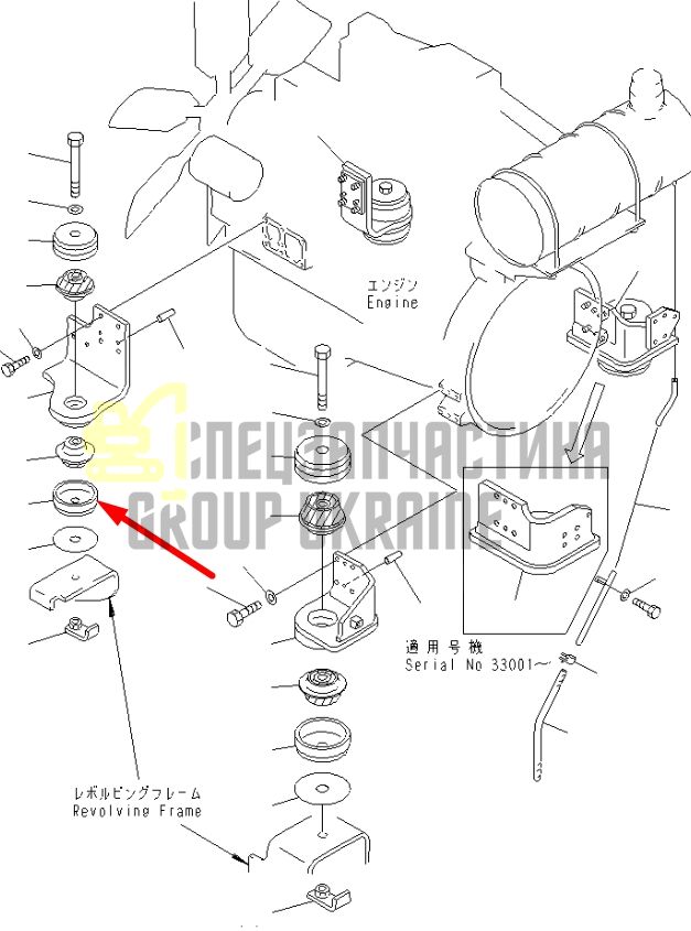 Купити Komatsu 135-01-31260 Подушка двигуна для PC150, PC200