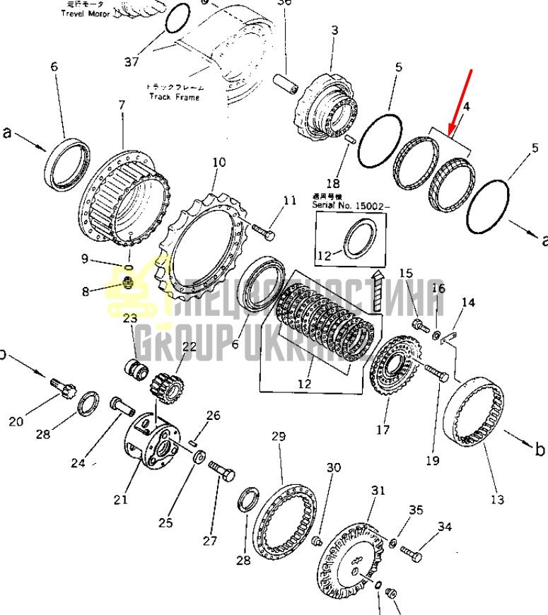 Сальник бортового редуктора 425-33-00110 Komatsu WA500 Даукон, ущільнення