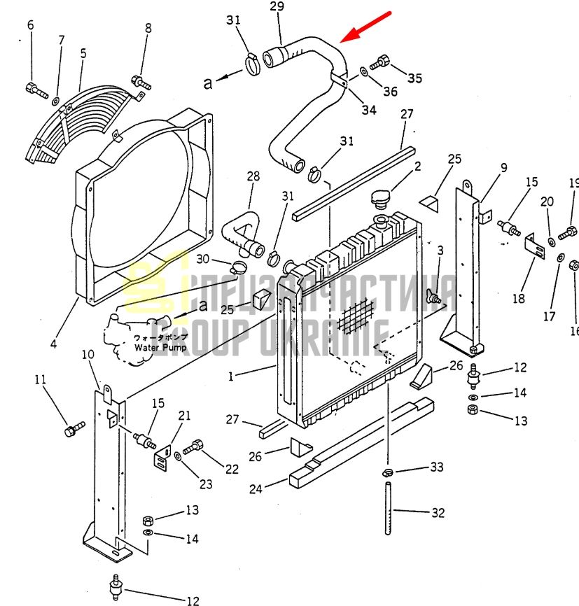 Придбати Komatsu 203-978-5340 Шланг радіатора для PC100, PC120