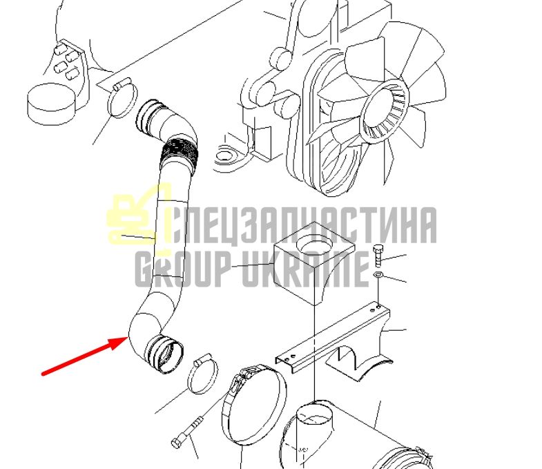 Купити Komatsu 206-01-61111 Патрубок повітряний для PC200, PC210