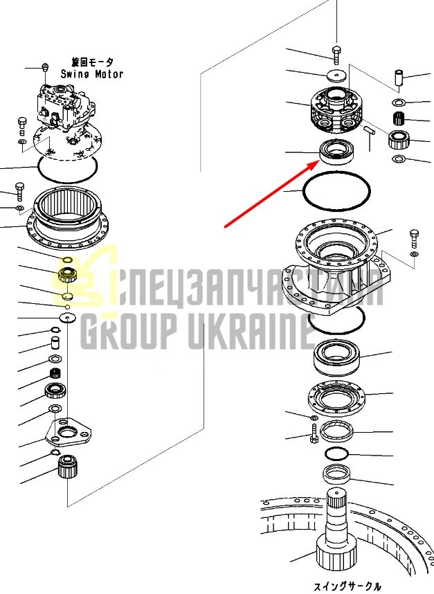 206-26-73150 Підшипник валу поворотного редуктора KOMATSU PC220
