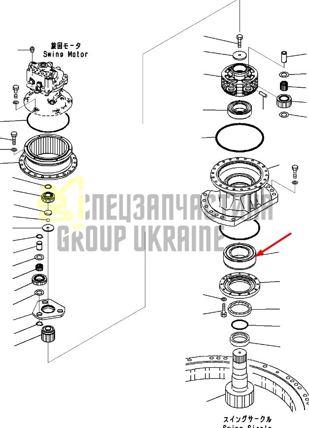 Підшипник редуктора ходу 206-26-73160 для KOMATSU PC220