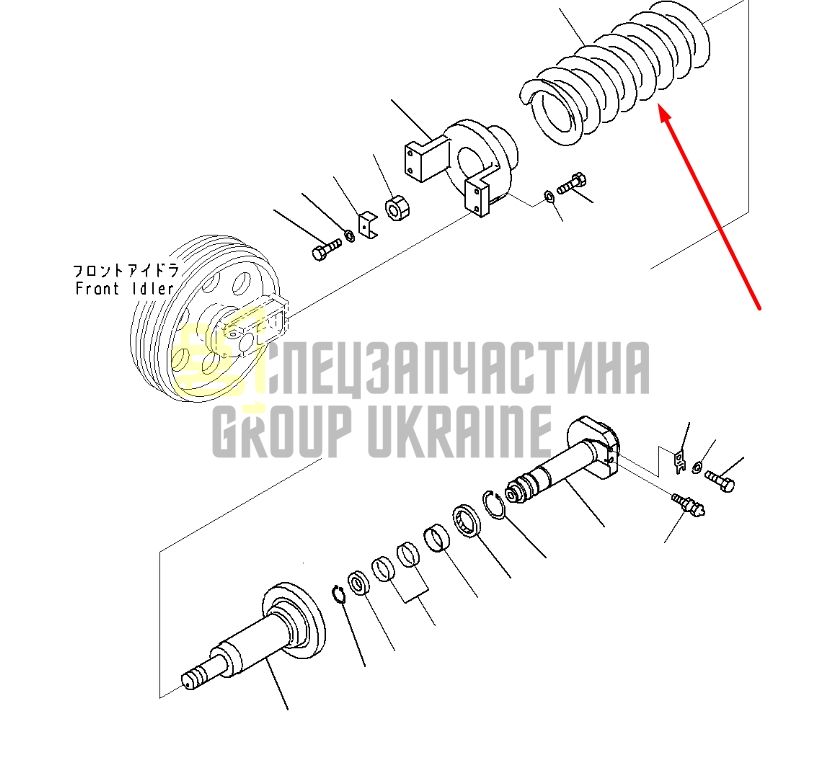 Komatsu 206-30-00070 Натягувач гусениці для PC228