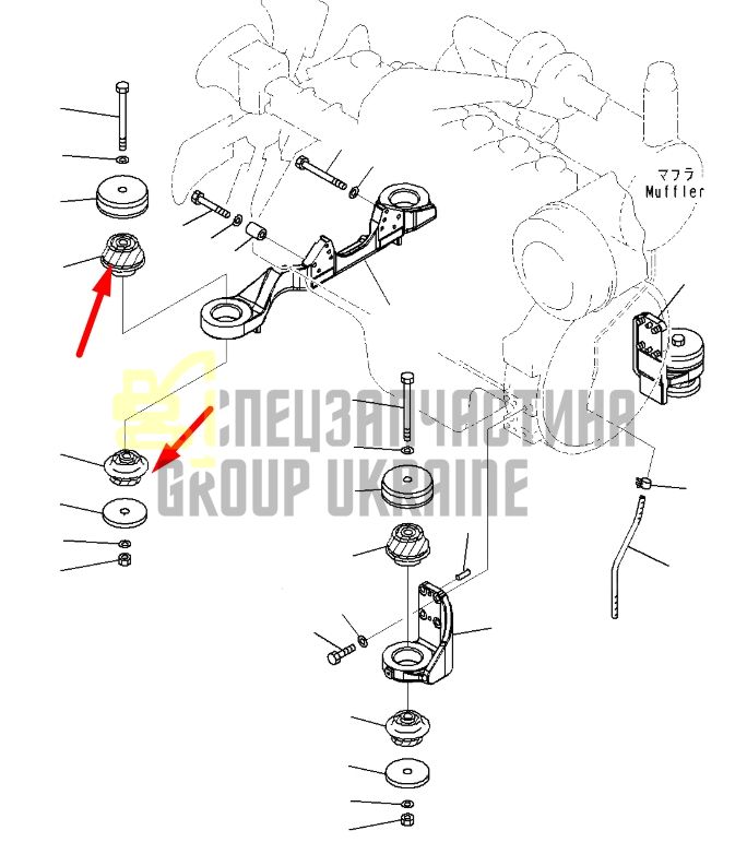 Купити Komatsu 207-01-35140 Подушка двигуна для PC300, PC400