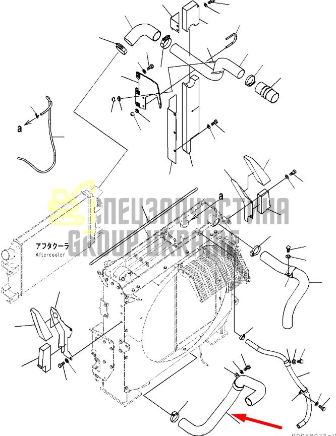 Купити Komatsu 207-03-75311 Патрубок водяного радіатора (нижній) для PC300, PC350