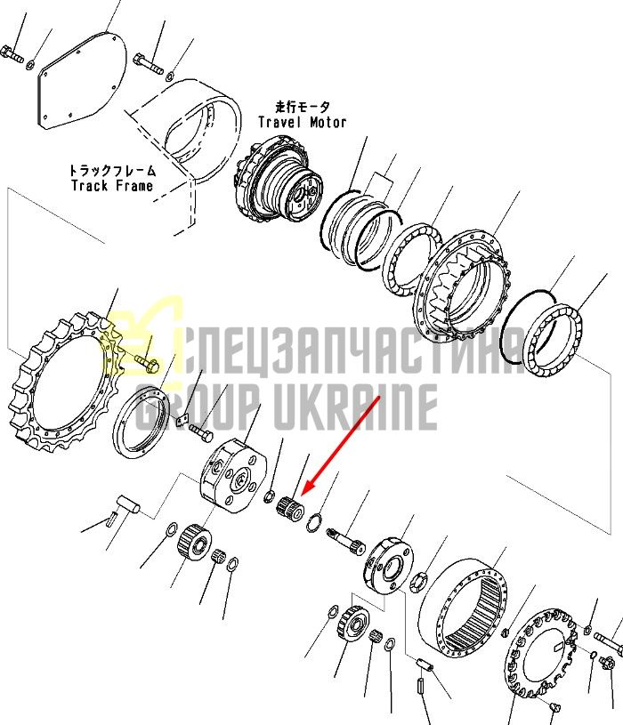 207-27-71130 Сонячна шестерня другого ступеня редуктора KOMATSU PC300