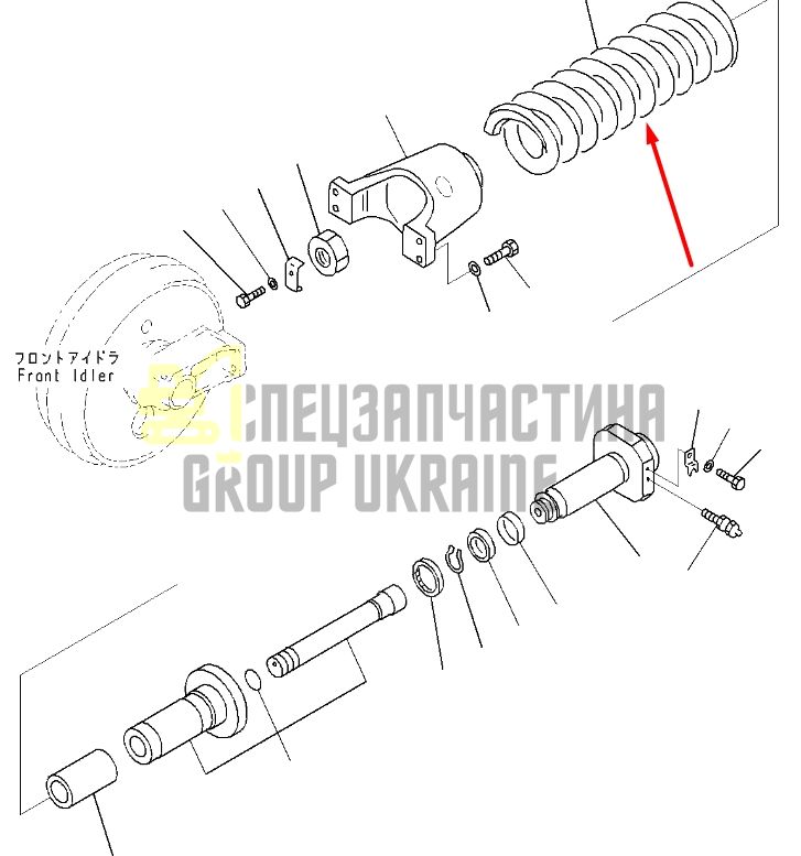 Komatsu 207-30-00970 Натягувач гусениці для PC300, PC350