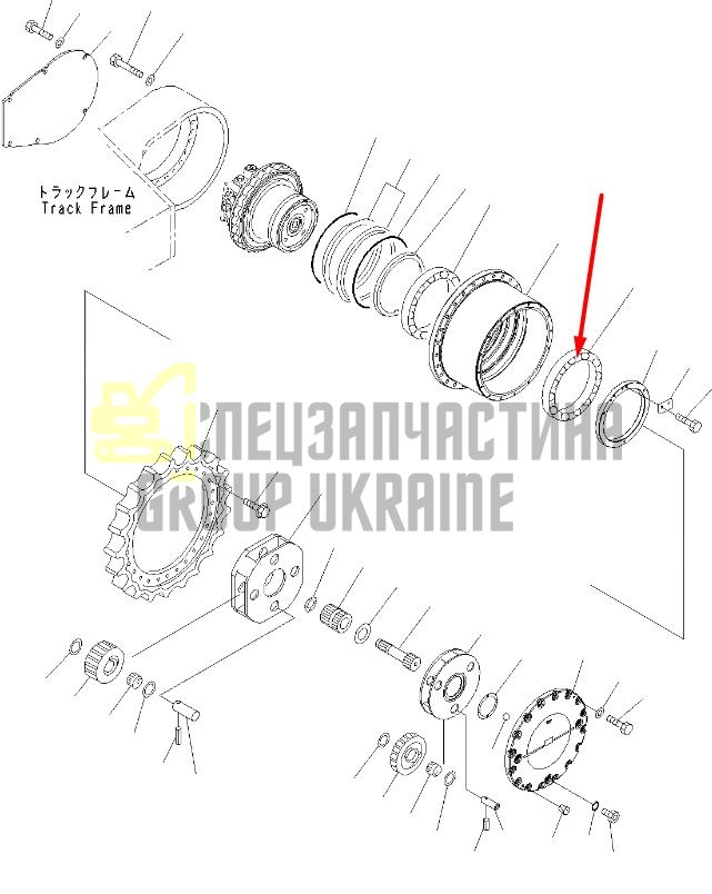 208-27-71210 Роликовий підшипник редуктора ходу Komatsu PC300, PC350