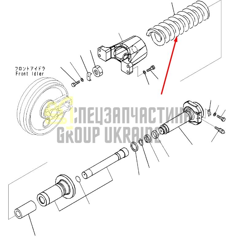 Komatsu 208-30-00130 Натягувач гусениці для PC400, PC450