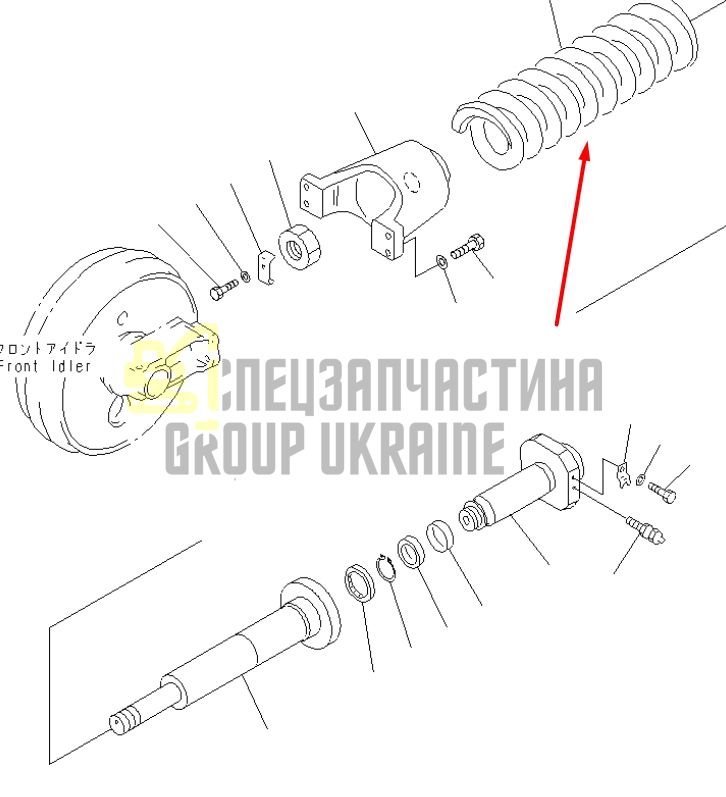 Komatsu 208-30-68400 Натягувач гусениці для PC380, PC450