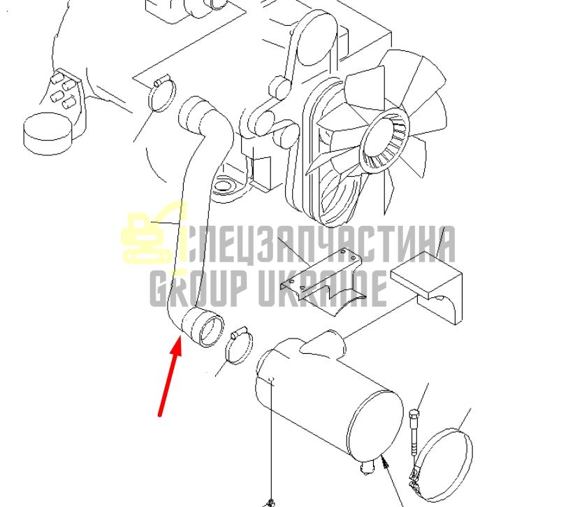 Купити Komatsu 20Y-01-29210 Патрубок радіатора для PC200, PC210