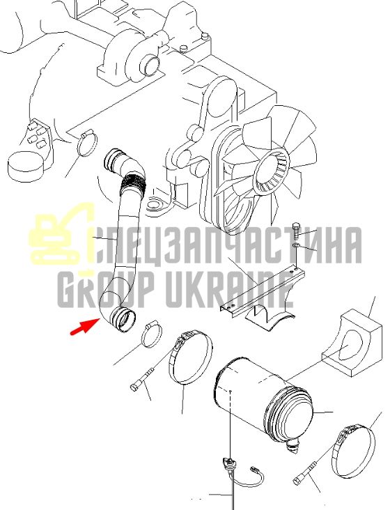 Купити Komatsu 20Y-01-31151 Патрубок повітряний для PC200, PC210