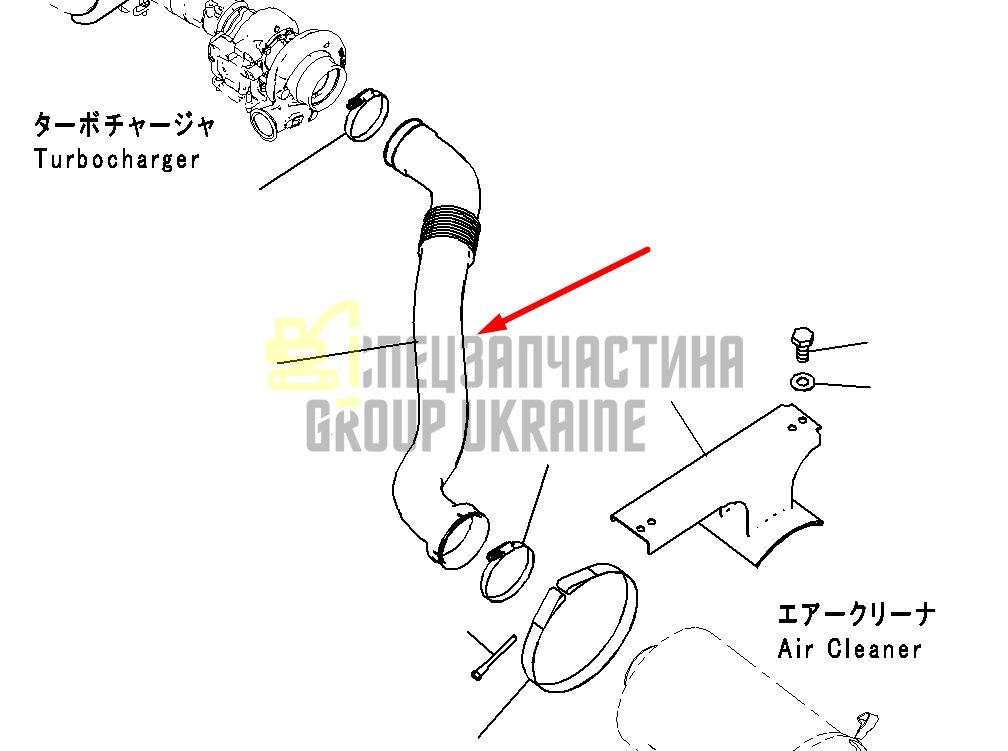 Купити Komatsu 20Y-01-41110 Патрубок повітряний для PC200, PC210