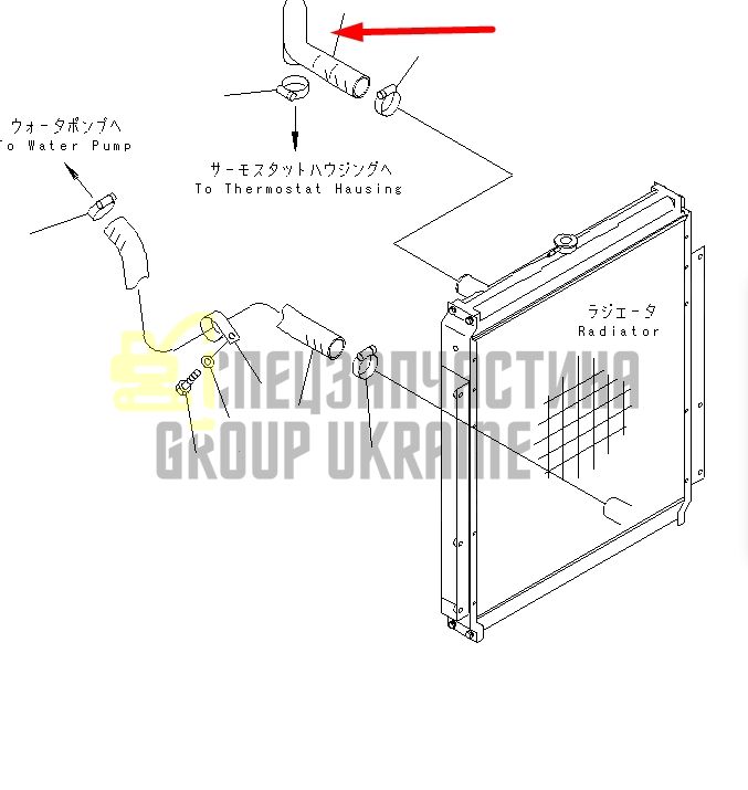 Купити Komatsu 20Y-03-28292 Патрубок для PC200, PC220
