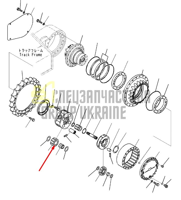 20Y-27-22140 Шестерня редуктора ходу Komatsu PC200-7, PC160-7, PC180-7