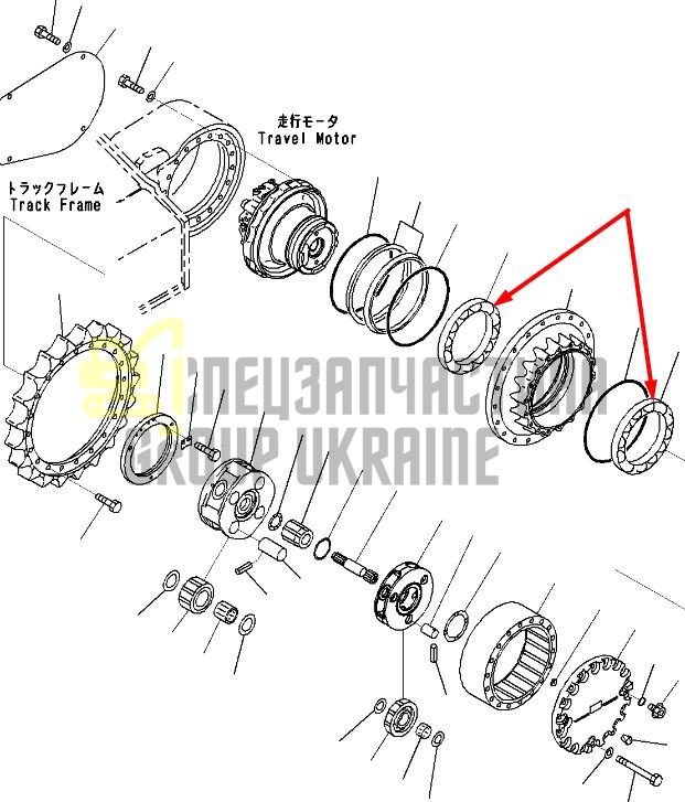 20Y-27-22230 Підшипник редуктора ходу Komatsu PC100